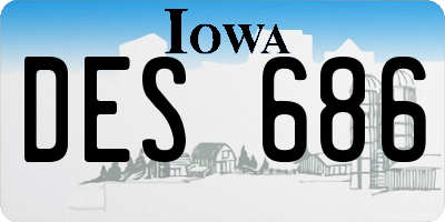 IA license plate DES686