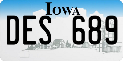 IA license plate DES689