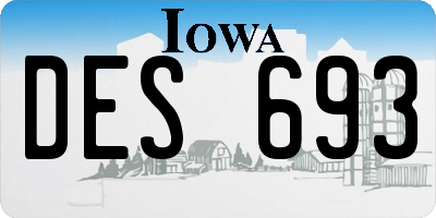 IA license plate DES693