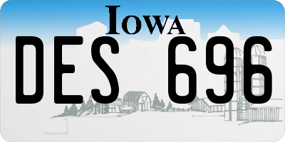 IA license plate DES696