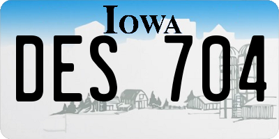IA license plate DES704