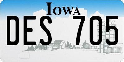 IA license plate DES705