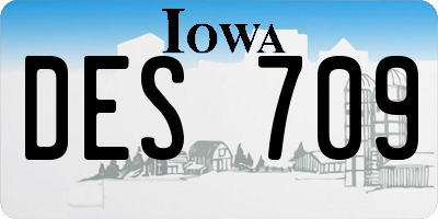 IA license plate DES709
