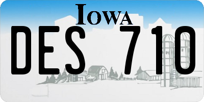 IA license plate DES710