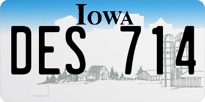 IA license plate DES714