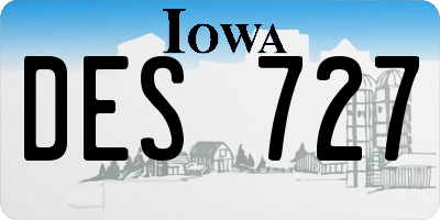 IA license plate DES727