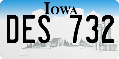 IA license plate DES732