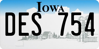 IA license plate DES754