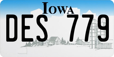 IA license plate DES779
