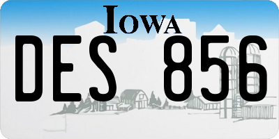 IA license plate DES856
