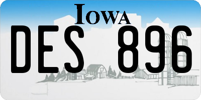 IA license plate DES896