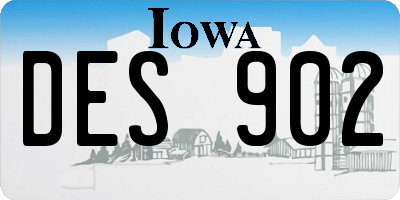IA license plate DES902