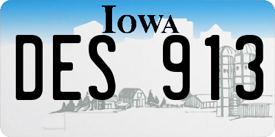 IA license plate DES913