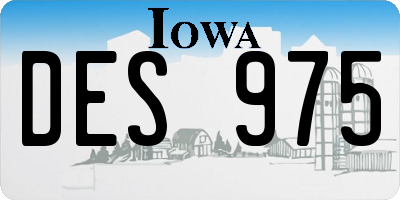 IA license plate DES975