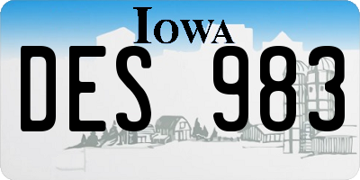 IA license plate DES983