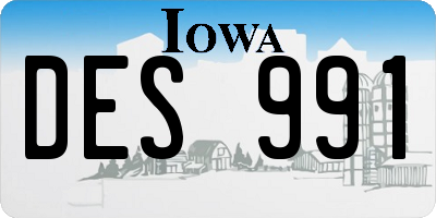IA license plate DES991