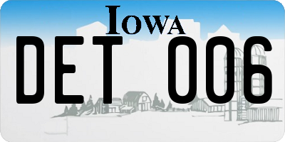 IA license plate DET006