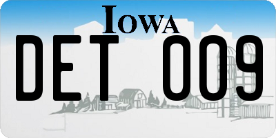 IA license plate DET009