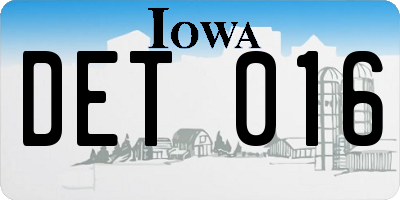 IA license plate DET016
