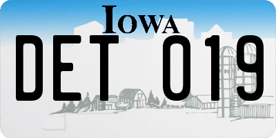 IA license plate DET019