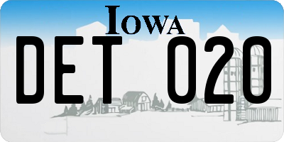 IA license plate DET020
