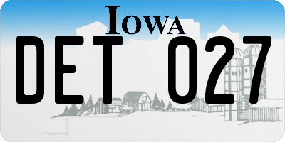 IA license plate DET027