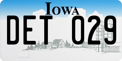 IA license plate DET029