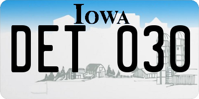 IA license plate DET030