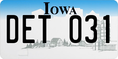 IA license plate DET031