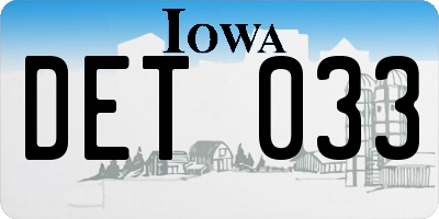 IA license plate DET033