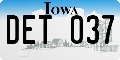 IA license plate DET037
