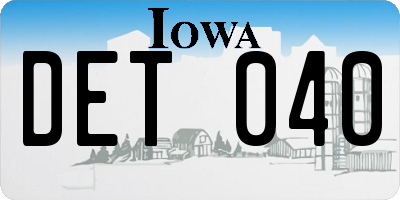 IA license plate DET040