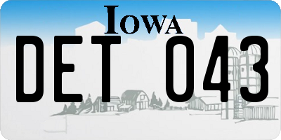 IA license plate DET043