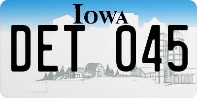 IA license plate DET045