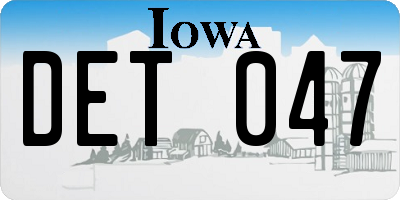 IA license plate DET047