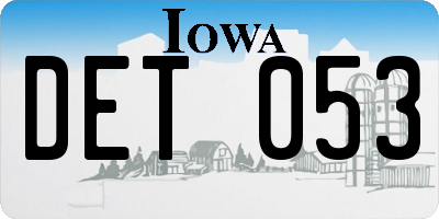 IA license plate DET053
