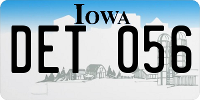 IA license plate DET056
