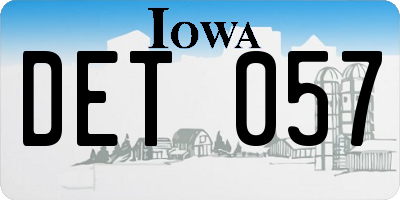 IA license plate DET057