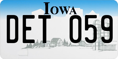 IA license plate DET059