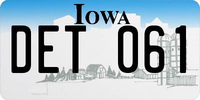 IA license plate DET061