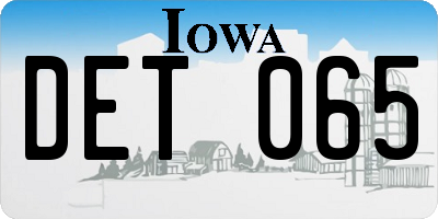 IA license plate DET065