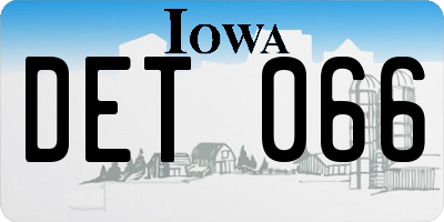 IA license plate DET066