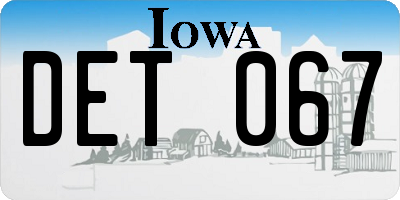 IA license plate DET067