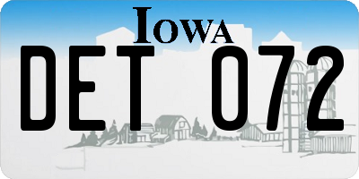 IA license plate DET072