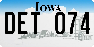 IA license plate DET074