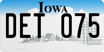 IA license plate DET075