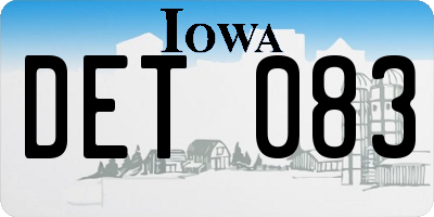 IA license plate DET083