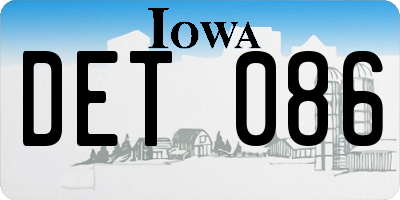 IA license plate DET086