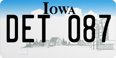 IA license plate DET087