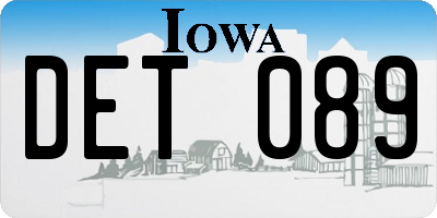 IA license plate DET089